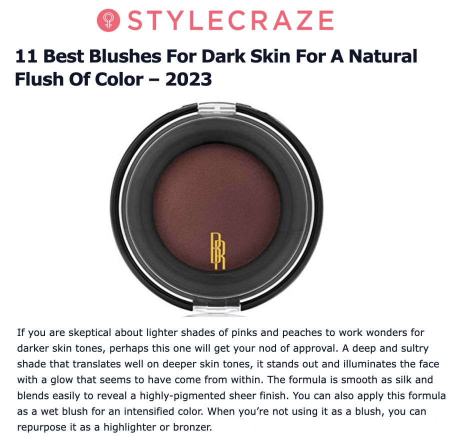 Black Radiance Beauty Featured on StyleCraze - 11 Best Blushes For Dark Skin For A Natural Flush Of Color – 2023