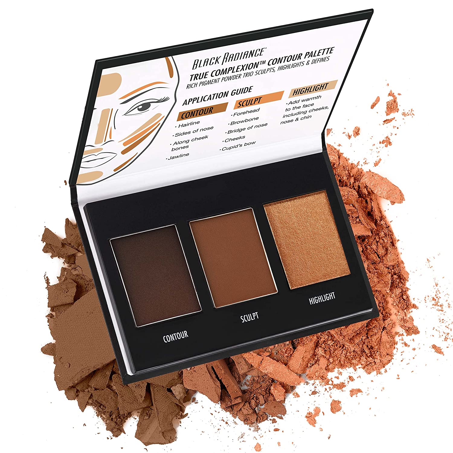 renæssance Slagskib Regan True Complexion™ Contour Palette, Dark To Deep - Black Radiance Makeup